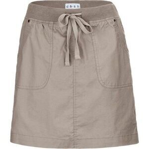 dash Sharon Skort Women's Sz M Tan Pockets Stretch Adjustable Waist Skirt da-sh